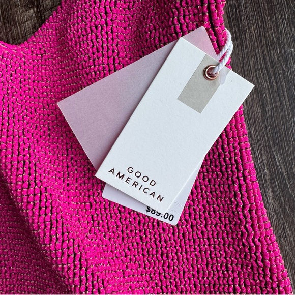 3/$30 NWT Good American Always Fits Sculpt One Piece Swimsuit Pink Size 00/0 - Picture 7 of 12